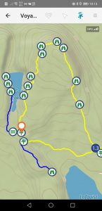 Main, loop and side trails are shown